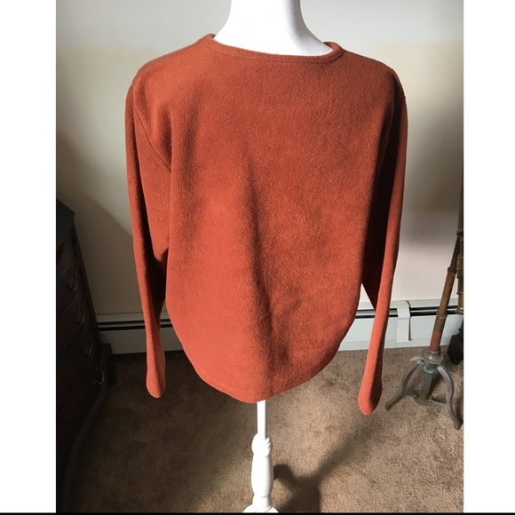 Jason Maxwell Burnt Sienna petite crew neck fall fleece size Medium - Picture 3 of 3